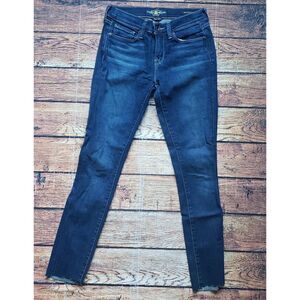 Lucky Brand Brooke Skinny Dark Blue Wash Raw Hem Ankle Jeans